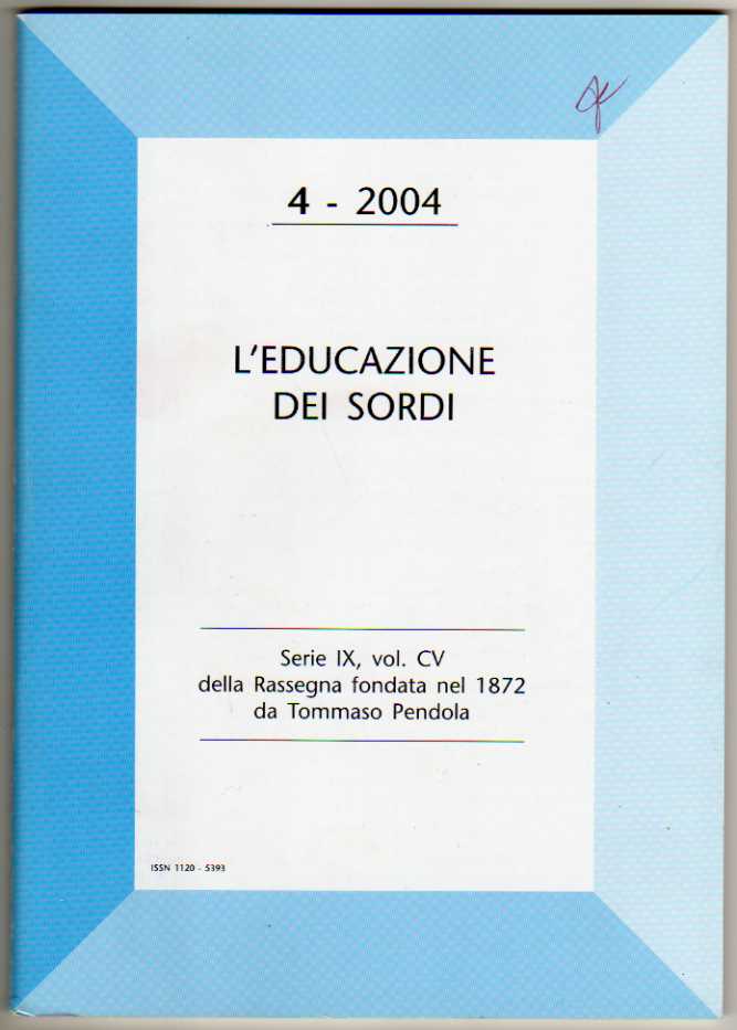 La copertina della storica rivista: L'Educazione dei Sordi (2004)