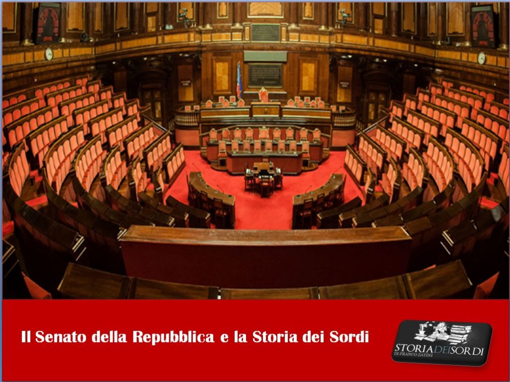 Senato della Repubblica e Storia dei Sordi