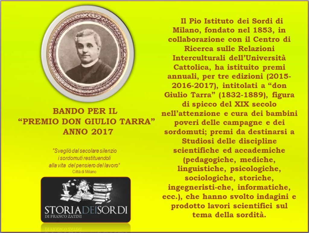 Bando Premio Don Giulio Tarra