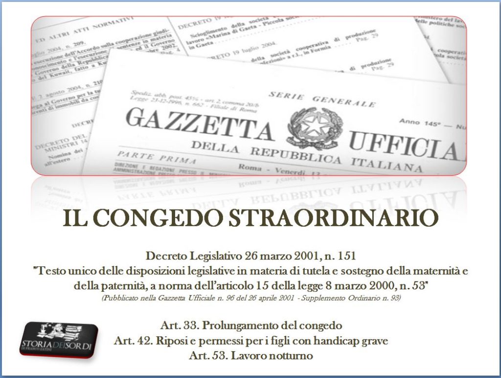 Congedo Straordinario D.Lgs, 26 marzo 2001, n. 151