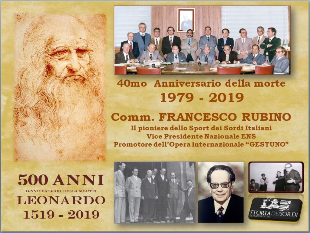 500 anni Leonardo. Francesco Rubino 40 anni della dipartita