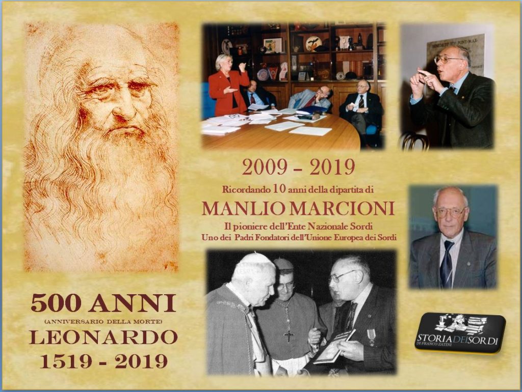 500 anni Leonardo. Manlio Marcioni 10 anni della morte 2009 2019