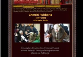 Cherchi Pulcheria: Cento candeline per la maestra dei sordomuti (Newsletter della Storia dei Sordi n. 454 del 25 marzo 2008)