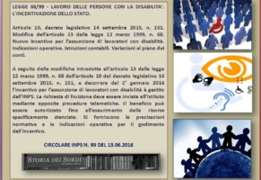 Lavoro delle Persone con la disabilità (Legge 68/99). L’incentivazione dello Stato