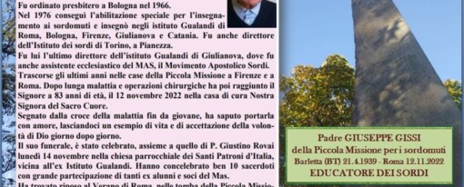 P. Giuseppe Gissi della Piccola Missione per i Sordomuti.
