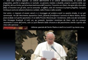 Udienza speciale dei Sordi e dei Ciechi con Santo Padre Francesco.