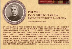 Premio Don Giulio Tarra: Ricerche e Studi per la Sordità. Edizione 2016 (Nuova scadenza 30 aprile)