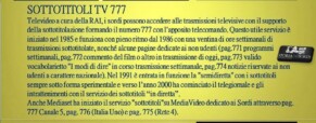 Sottotitoli 777 (Newsletter della Storia dei Sordi n. 693 del 22 maggio 2009)